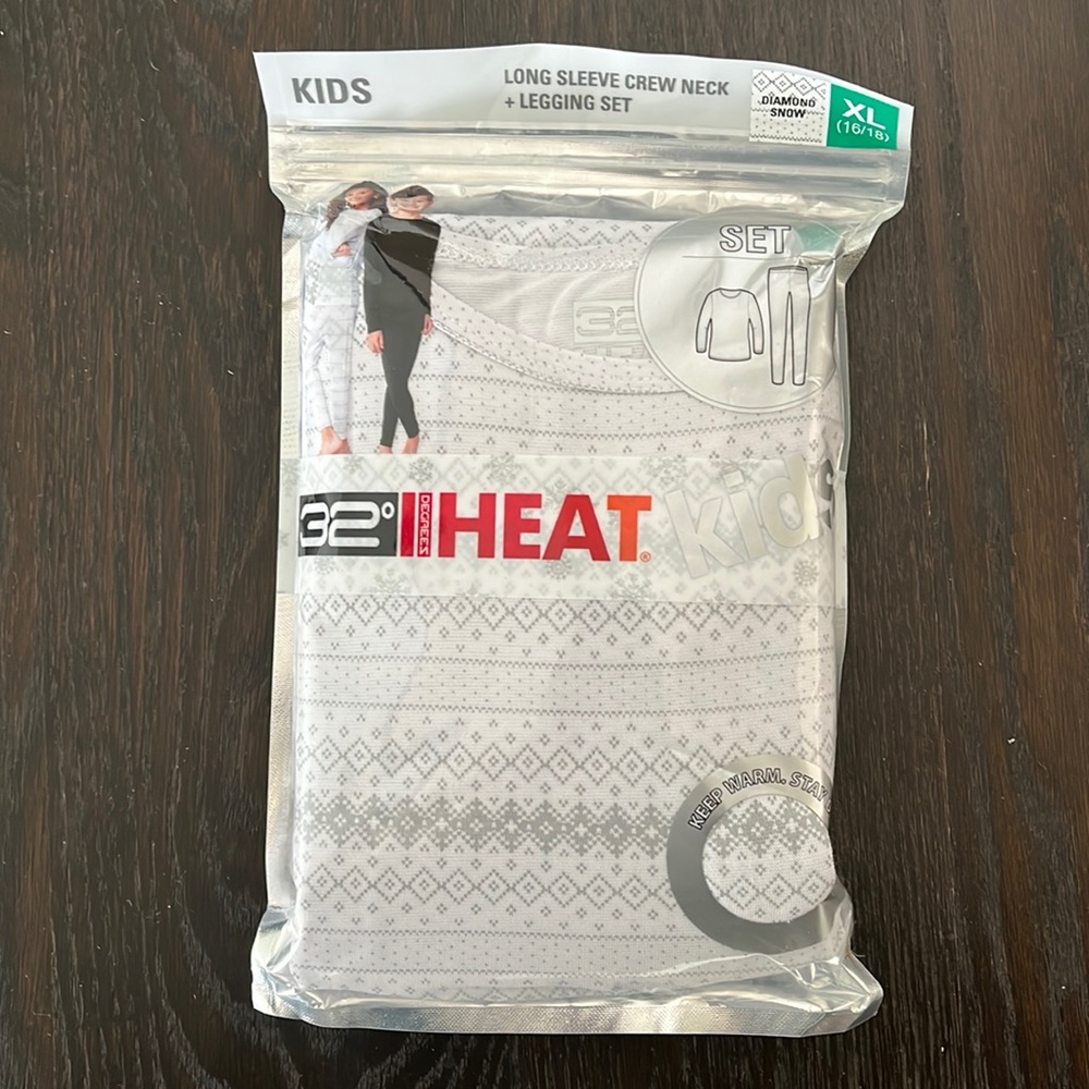 32 degrees heat kids long sleeve + legging set